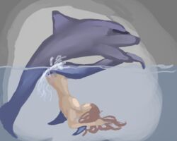 anthro blackknight23 cum cum_in_pussy dolphin sketch tagme water