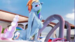 2017 3d anthro anthrofied areola balloonicorn blue_areola blue_nipples breasts cutie_mark equine erect_nipples female friendship_is_magic furry indigosfm mammal multicolored_hair my_little_pony nipples nude rainbow_dash_(mlp) rainbow_hair solo source_filmmaker straight_hair water wet_skin