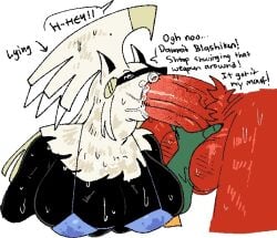 blaziken caught_in_the_act huge_balls huge_cock lying melandoodle pokemon pokemon_(species) silvally sucking_penis