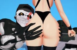 1boy 1girls arrancon ass ass_focus blake_belladonna grimm_(rwby) half-dressed half_naked half_naked_female hands_on_ass monster monster_boy monster_cock monster_on_female nude_male rwby skorn_(arrancon_grimmed)