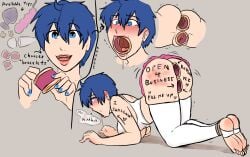 2020 aik_(xxxx52) anal_gape bodywriting female mouth_gape public_use pussy_gape ring_gag sex_toy tagme xxxx52