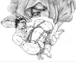 2boys anal_fingering chubby_male gay hair_grab handjob hogtie human human_focus interspecies look_outside lyle_(look_outside) male masturbation mechacockzilla monster monster_on_human sam_(look_outside) size_difference