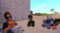 2futas 3girls animated black_hair black_skin fingering_self moaning orgy sex soldier sound tagme video voyeurism whorblox_adventure