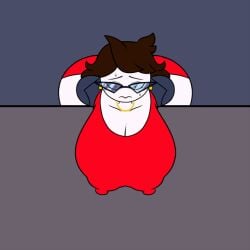 1girls 2d black_clothing black_eyes breasts brown_hair cleavage clothing curvy curvy_figure dress female gold_earrings gold_jewelry hanging_breasts huge_ass huge_breasts jacket jaiden jaiden_animations jaiden_dittfach jaidenanimations jewelry massive_breasts necklace official_art real_person red_dress revealing_clothes revealing_outfit scarecorrode solo solo_female sunglasses sunglasses_on_head sweat sweatdrop sweating tagme white_body white_skin wide_hips youtube youtuber