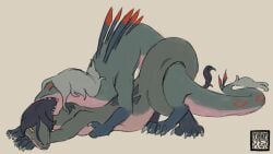 16:9 amphibian animated bite bogglyr duo female feral hi_res humping lycaenops male male/female penetration sex spines vaginal_penetration widescreen