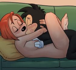 age_difference anthro anthro_on_anthro anthro_penetrated anthro_penetrating anthro_penetrating_anthro breast_grab breasts cub debbie_dune goof_troop kissing_while_penetrated max_goof sin-buttons_(artist) sin-sational stomach_bulge tagme young younger_male