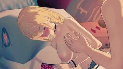 1boy 1girls 3d condom condom_wrapper couple couple_(romantic) ear_piercing gojou_wakana gustavo40 kissing kitagawa_marin koikatsu phone sono_bisque_doll_wa_koi_wo_suru sound sugaya_nowa tagme video yuukis