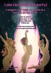 3girls ass breasts casual dancing female human nonsexual nonsexual_nudity nude nudist pale_skin pubic_hair tagme tonnerre_(artist) witch witches