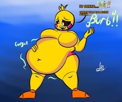 1girls animatronic animatronic_female burping chicken chicken_girl fat fat_female featureless_breasts female five_nights_at_freddy's five_nights_at_freddy's_2 fnaf obese obese_female overweight overweight_female phasianid robot robot_girl scottgames sharp_teeth solo toy_chica_(fnaf) yellow yellow_skin zerofox354