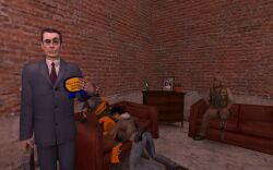 3d alyx_vance blowjob eli_vance garry's_mod gman gordon_freeman half-life_2 joke_art public_sex shitpost straight_teeth tagme