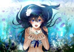 1girls alluring bikini blue_eyes blue_hair cleavage female fire_emblem fire_emblem_awakening fire_emblem_warriors intelligent_systems lucina lucina_(fire_emblem) marir medium_breasts nintendo solo underwater