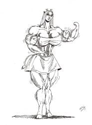abs biceps breasts female grandmasterlucilious muscles muscular muscular_arms muscular_female muscular_legs muscular_thighs pecs sketch