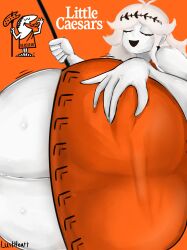 1girls ass_focus ass_grab big_butt little_caesars lustheartart self_upload tagme white_body