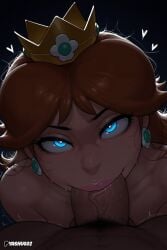 1boy 1girls ai_generated big_penis blue_eyes breasts brown_hair crown duo earrings enormous_penis erection faceless_male female female_focus flower_earrings genitals gigantic_penis huge_cock human humanoid large_penis light-skinned_female light-skinned_male light_skin lipstick looking_at_viewer luigi male male/female mario_(series) massive_penis mature mature_female mature_male nintendo nude nude_female nude_male oral oral_sex penis penis_in_mouth princess princess_daisy royalty straight thick_penis unseen_male_face veins veiny_penis yashugai
