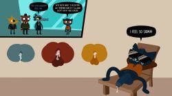 absurd_res after_sex angus_delaney anthro anus ass balls bea_santello bear big_penis bodily_fluids canid canine crazymazies crocodile crocodilian cum cum_in_ass cum_inside dialogue domestic_cat felid feline felis female genital_fluids genitals gregg_lee group gynomorph hi_res intersex intersex/female intersex/male mae_borowski male mammal night_in_the_woods penis reptile scalie sketch through_wall