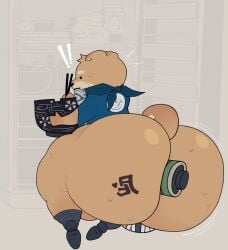 2026 absurd_res anal anal_sex anthro appliance ass bandage bandaged_leg big_butt black_eyes black_nose blue_clothing blue_jacket blue_topwear bottom_heavy bouncing_butt bowl brown_body brown_fur bubble_butt canid canine canis caught chopsticks cinbey cjk_tally_marks clothing colored container cropped_jacket curled_tail curvy_figure digital_drawing_(artwork) digital_media_(artwork) domestic_dog dot_eyes eating eating_food exclamation_point eyebrows femboy fingers food footwear fridge fur glistening glistening_butt hair heart_tattoo hi_res huge_butt huge_thighs jacket japanese_tattoo kitchen_appliance kneeling lips male male_anthro mammal motion_lines multicolored_body multicolored_fur naruto_headband ninja noodles object_in_ass okinashiri_(coleson) pear-shaped_figure penetration ramen rear_view shiba_inu shoes shortstack shortstack_male simple_eyes solo spitz tail tally_marks tan_body tan_fur tattoo thick_thighs topwear two_tone_body two_tone_fur voluptuous voluptuous_anthro voluptuous_male warrior wide_hipped_anthro wide_hipped_male wide_hips