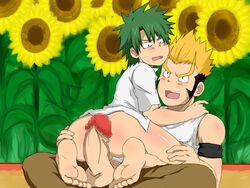 2boys erection gay soya_hideyoshi tagme the_law_of_ueki ueki_kosuke yaoi