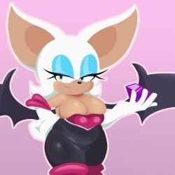 breasts chaos_emerald ljigpjom rouge_the_bat sonic_(series) voluptuous_female