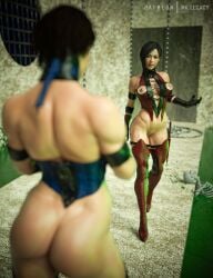 1futa 1girls 3d 3d_(artwork) abs ada_wong artist_name belt belt_buckle black_eyeliner black_eyeshadow black_gloves black_hair bottom_heavy bubble_butt capcom child_bearing_hips cleavage cleavage_cutout clothing_cutout cosplay curvaceous_female erect_nipples eyeliner eyeshadow female futanari gloves hourglass_figure huge_areolae huge_ass huge_breasts huge_nipples jill_valentine jill_valentine_(sasha_zotova) large_areolae large_ass large_breasts large_nipples light-skinned_female light-skinned_futanari light_skin makeup mklegacy mortal_kombat navel netherrealm_studios nipple_cutout pale-skinned_female pale-skinned_futanari pale_skin resident_evil sheath sheathed sheathed_weapon short_hair thick_thighs thigh_strap thighhighs toned toned_female top_heavy video_game video_game_character video_game_franchise watermark weapon wide_hips