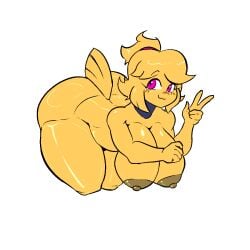 1girls areolae big_breasts breasts chiku chiku_(cryptia) completely_nude completely_nude_female fazclaire's_nightclub female female_only five_nights_at_freddy's fredina's_nightclub full_body looking_at_viewer naked naked_female nipples nude nude_female peace_sign smile solo solo_female stormkinght thick_thighs thighs v v_sign