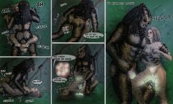 after_sex alien anthro breastfeeding duo errrso_(artist) female from_front_position hi_res human impregnation interspecies interspecies_impregnation interspecies_romance lying male male/female mammal missionary_position on_back predator_(franchise) pubes sex sperm_cell x-ray_view yautja