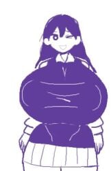 1girls big_breasts blazer boobs_bigger_than_head breasts clothed clothed_female doodle female female_only lewdicrousart long_hair looking_at_viewer mari_(omori) omori one_eye_closed open_mouth open_smile skirt smile solo solo_female tits_bigger_than_head wink