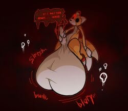 2_tails absurd_res animate_inanimate archangellllll balls big_balls big_penis cock_vore creepypasta digestion digestion_noises english_text floating genitals hand_on_penis hi_res huge_balls huge_cock hyper hyper_balls hyper_genitalia hyper_penis living_plushie male masturbation multi_tail penile penis plushie sega solo sonic_the_hedgehog_(series) tail tails_doll text vore