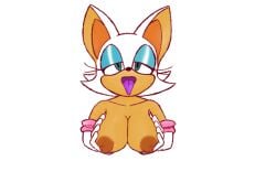 aqua_eyes bat big_breasts big_nipples blue_eyes breast_squeeze breast_squeezed_together eyelashes female female_focus female_only giant_breasts gloves green_eyes open_mouth rouge_the_bat seductive_eyes seductive_look seductive_mouth seductive_pose seductive_smile sex sonic_(series) sonic_the_hedgehog_(series) submissive submissive_female tongue tongue_out topless topless_female