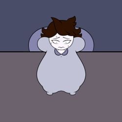 1girls 2d black_eyes breasts brown_hair clothing curvy curvy_figure female hanging_breasts huge_ass huge_breasts jaiden jaiden_animations jaiden_dittfach jaidenanimations massive_breasts official_art real_person scarecorrode solo solo_female sweat sweatdrop sweating tagme white_body white_skin wide_hips youtube youtuber