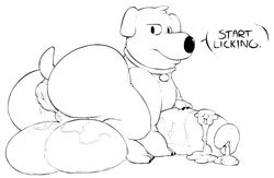 anus balls big_balls brian_griffin canine family_guy huge_balls hyper hyper_balls hyper_penis male male_only mammal monochrome penis rigbutt solo