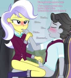 1boy 1girls animated bottomless cum equestria_girls female handjob hasbro jet_set male my_little_pony penis penis_grab randomtriples school_uniform straight upper_crust_(mlp)