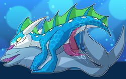 blitzdrachin cetacean closed_eyes cum dolphin dragon ecco_(character) fangs feral hug licking male mammal marine penis sex skylanders tongue tongue_out water yaoi zap_(skylanders)