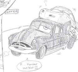 anal anal_penetration anal_sex anthro cars_(film) disney doc_hudson furry gay lightning_mcqueen living_machine male_only monochrome pixar simple_background sketch tailpipe_penetration uncolored vehicle white_background