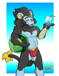 1boy anthro anthrofied bulge clothing feline hokshi luxray male male_only mammal nintendo original_character pantherine pokémon_(species) pokemon pokemon_(species) pokemon_dppt pokemorph speedo swimwear underwear video_games