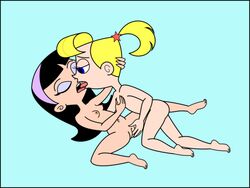 female manuel_hogflogger multiple_girls nickelodeon straight_hair the_fairly_oddparents trixie_tang veronica_star yuri