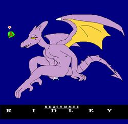 color female female_ridley fingering metroid nintendo nudity ridley rule_63 side_view space_dragon_(metroid) space_pirate unknown_gender