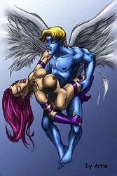 angel artie_m asian female interracial male marvel psylocke straight_hair warren_worthington x-men