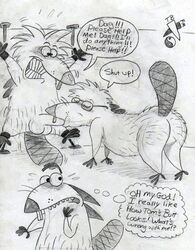 angry_beavers anthro beaver black_and_white daggett furry gay male_only nickelodeon norbert oral oral_sex pencil_(artwork) rodent sketch tagme tbfm yaoi