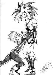 00s 2000s argent_(dc) beast_boy dc dc_comics m_marker monochrome smooth_skin teen_titans