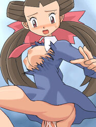 00s 1girls ass blush breasts brown_hair clothes color dress female gym_leader hairbow human human_only insertion light-skinned_female light_skin long_hair male nintendo nipples penis pokemoa pokemon pokemon_rse roxanne_(pokemon) sex side_view straight tagme tied_hair torn_clothes twintails vaginal vaginal_insertion vaginal_penetration vaginal_sex