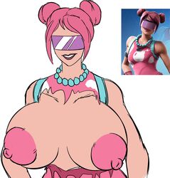 bubble_bomber fortnite huge_breasts pink-tinted_eyewear sunglasses tagme thedomely tinted_eyewear visor