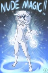 arctic_fox armpits canine female flat_chested fox heterochromia magic mammal nipples nude pussy tanukiarts tanukiyasha