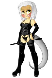 1girls blush crossbreed_priscilla dark_souls dominatrix female fromsoftware solo tagme text watermark yellow_eyes