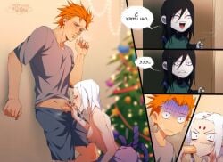 1girls 2boys alek_reyes christmas fellatio humor naruto orochimaru pain_(naruto) tagme