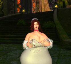 1girls breast_grab breasts bride chubby chubby_female church cleavage collar cum cum_on_breasts femsub final_fantasy_xiv grabbing_own_breast huge_ass huge_breasts hyur looking_pleasured self_fondle submissive_female tiara tongue tongue_out warrior_of_light_(ff14) wedding_dress wedding_ring