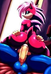 ai_generated ass blue_body blue_fur breasts incest incest_(lore) magenta_fur male/female pink_hair sex sonia_the_hedgehog sonic_(series) sonic_the_hedgehog sonic_the_hedgehog_(series) sonic_underground sonic_x_sonia straight veiny_penis