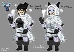 1girls black_hair breasts character_name clothed elementalist_(tower_defense_simulator) female_only hoodie leotard mask medium_breasts open_coat roblox roblox_game robloxian tagme tower_defense_simulator trophimos