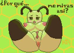 1girls anus anus_focus ass ass_focus bee bee_(minecraft) bee_girl big_ass big_breasts big_pussy big_thighs blush blush breasts clitoris cute eyes eyes_open female female_focus female_only furry furry_only girl girly hellenqueenx huge_ass huge_breasts huge_thighs large_ass large_breasts large_thighs minecraft mojang mouth nervous nervous_expression nervous_face nipples open_eyes open_mouth open_mouth pixel_(artwork) pixel_art pussy pussy_focus seductive_pose thighs watermark