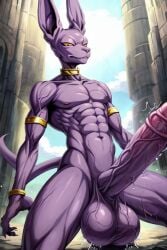 ai_generated beerus big_balls big_penis dragon_ball_super excessive_size hyper_penis long_penis muscular veins_on_dick veiny_balls veiny_muscles veiny_penis