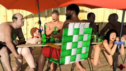 anal beach bound daz_studio fred_(troxvi) hana_(troxvi) henry_collins_(troxvi) original_character public rori_collins_(troxvi) sal_carpenter_(troxvi) self_upload shocker teenager troxvi vaginal_penetration young